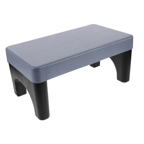 Tabouret de toilette rectangulaire plastique épais bleu marchepied WC
