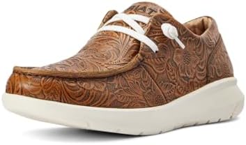 ARIAT Women's Hilo Loafer, Brown Floral Emboss, 10