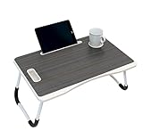 thesecrethome.es - Bandeja para Desayuno - Mesa Plegable para Portátil con Cajón - Bandeja Abatible - Mesa Pequeña para Ordenador, Comedor (Negro)