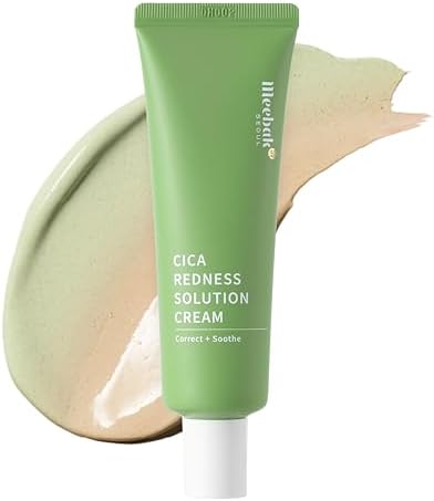 Meebak Cica Redness Solution Cream | Redness Relief for Face | Green Color-Corrector | BB Cream for Sensitive Skin | Green Color Corrector - Fair to Medium Skin