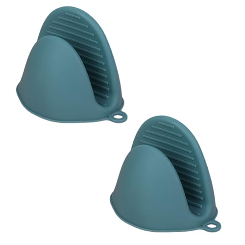 Bodhi2000 Guanti da forno resistenti al calore antiscivolo in silicone 1 paio di mini presine isolate per cucina barbecue verde
