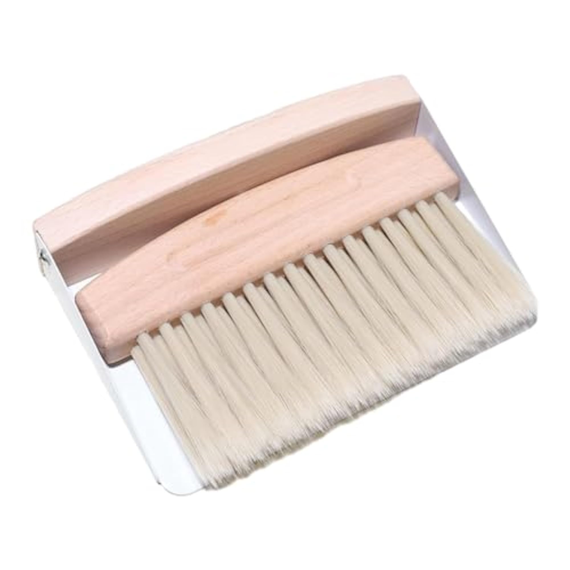 Mini Broom and Dustpan Set with White Nylon Bristles for Kitchen Cleaning