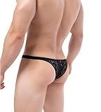 Dimgut Men's Sexy Lingerie Bag Mini Underwear Transparent Panties Bikini Gay G-string Briefs Black