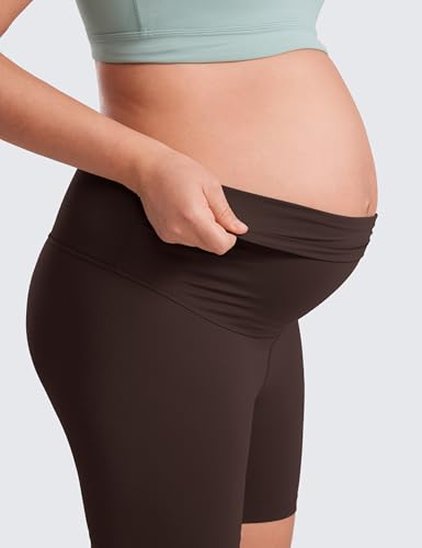 Image of CRZ YOGA Maternity Biker Shorts 6 inch | Butterluxe, Extremely Soft, Gentle Compression, Yoga, Super High Rise, U-shaped Belly, Pregnancy and Postpartum