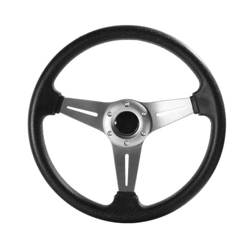 Volant de course 350mm en aluminium et PU argent pour simulation de drift réaliste