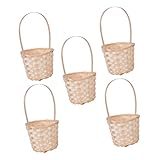 ARTIBETTER 5 piezas Canasta Tejida para Almacenamiento de Frutas y Flores Cesta de Picnic Portátil Diseño Elegante y Funcional para Decoración de Banquetes y