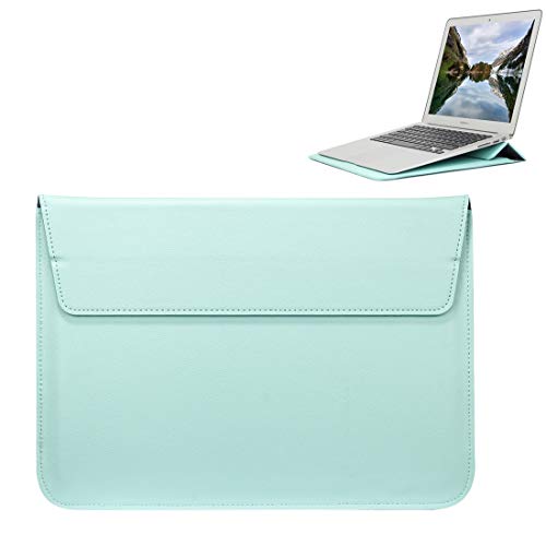 Étui pour tablette et PC 11,6 pouces en cuir PU vert menthe de format enveloppe ultra-mince