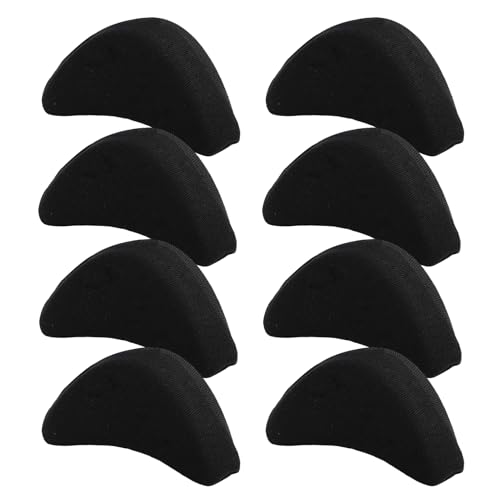 8 PCS Insertos de Relleno Transpirables y Suaves para Dedo del Pie,Rellenos de Dedos de Los Pies,Punteras para Zapatos,Almohadillas para Talón Alto y Alivio del Dolor para Mujeres y Niñas,Color Negro