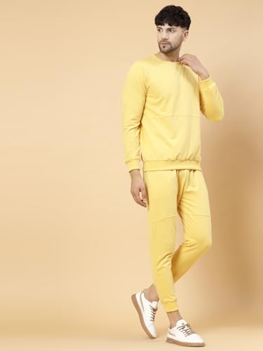 Image of Rigo Round Neck Full Sleeve Terry Track Suit For Men | Regular Fit Plus Sizes Tracksuit for Men's | Co-ord Set For Men