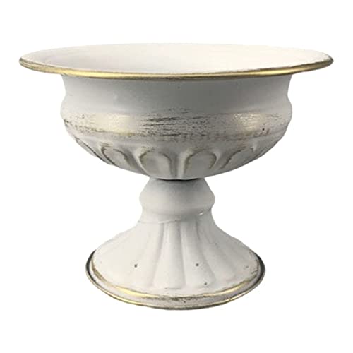 Tubayia Metall statyer vaser grön växt torkad blomvas växter hållare för hem bröllop fest evenemang inredning (vitt guld)