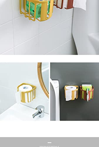 Prateleira de papel higiênico sem perfurações Caixa de lenços de cozinha de parede Caixa de armazena