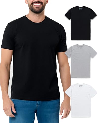 INTO THE AM Men's T-Shirts Soft Cotton Blend Crew Neck Tee S - 4XL Athletic Fit Plain Basic T-Shirt for Men