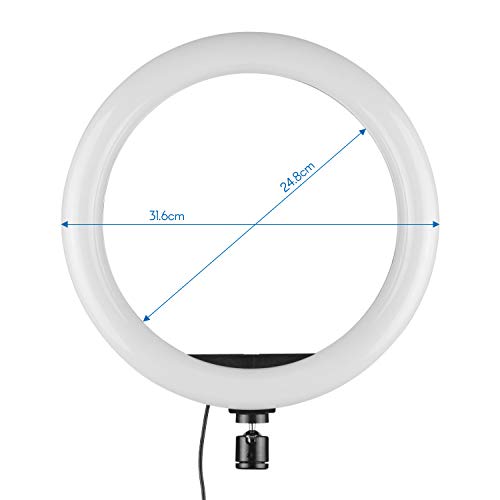 LED Ringlicht, Andoer 13 Zoll Ringleuchte Dimmbar 2700-5500K Selfie Licht Ringleuchte mit Kugelkopf Handyhalter für Make… – Bild 3