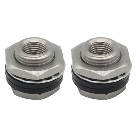 Fitvell Stainless Steel Bulkhead Fitting 3/8" NPT Female Bulked Coupler Thru-Bulk Tank Fitting Connector (Pack of 2) Cover