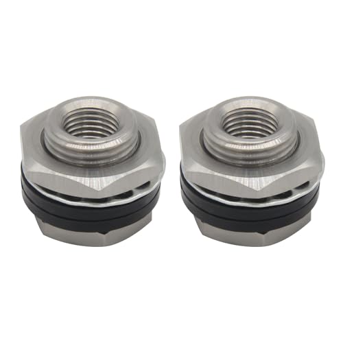 Fitvell Stainless Steel Bulkhead Fitting 1/4 NPT Female Bulked Coupler 2Pcs by Fitvell - Used condition - US$14.29