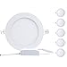B-right Pack of 5 Units 18W 8-inch Ultra-thin Round LED Recessed Panel Light, 1300lm, 120W Incandescent Equivalent, 5000K Cool White, LED Recessed Ceiling Lights for Home, Office, Commercial Lighting