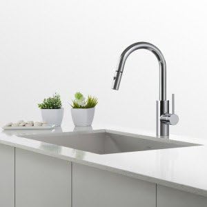 Kraus KPF-2620CH Oletto Single Lever Pull Down Kitchen Faucet, 16 Inch, Chrome