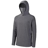 Bassdash UPF 50+ Herren T-Shirt Langarm Angelhemd mit Maske UV Schutz Neck Gaiter Hoodie mit Daumenloch