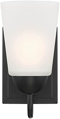 DESIGNERS FOUNTAIN Malone Outdoor Light Fixture, 9.25 Inch Exterior Wall Lantern Sconce for Front Door, Patio and Porch, Matte Black, D267M-WS-MB