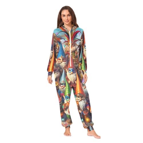 Pijama con capucha de gnomos Navidad disfraz carnaval adulto hombre mujer con bolsillos
