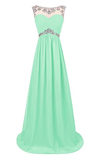 Zorayi Damen Chiffon Lange Abschlussball Abendkleid Brautjungfer Kleider Minze Größe 40 Cover