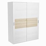 Homey Armario de Dos Puertas Correderas con Altillo Modelo Oslo para Dormitorios de Matrimonio e Infantiles, Madera, Andersen-Puccini, 150 cm (Ancho) x 208 cm (Alto) x 55 cm (Fondo)