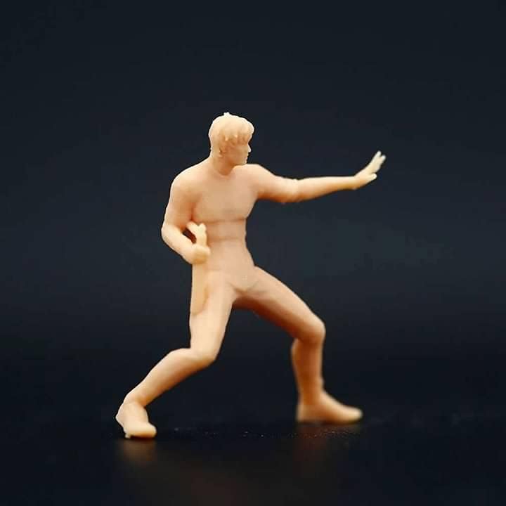 ZEDACA (6 Pcs) 1/64 Kung Fu Classic Action Miniature Model Sand Table Villain Scene Need to Be Colored by Yourself