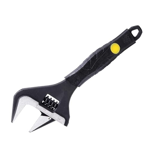 Zeguard Chiave regolabile da 20,3 cm, con apertura a ganascia larga 36 mm, set di strumenti idraulici da 215 mm per idraulici, nero
