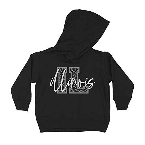 Layered Illinois Kids Hoodie Sweatshirt Toddler 5T Black