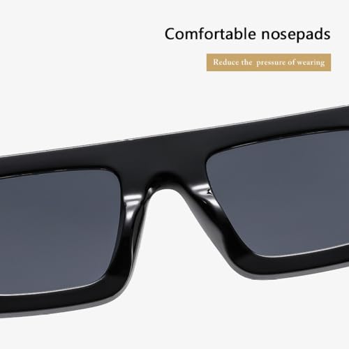 Lunettes de soleil rectangle UV400 pour un style rétro chic au quotidien