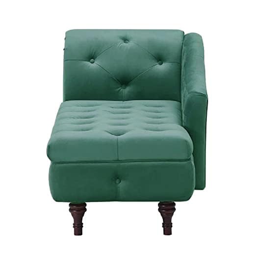 Image of Velvet Chaise Lounge Box Storage for Bedroom, Livingroom (Green)