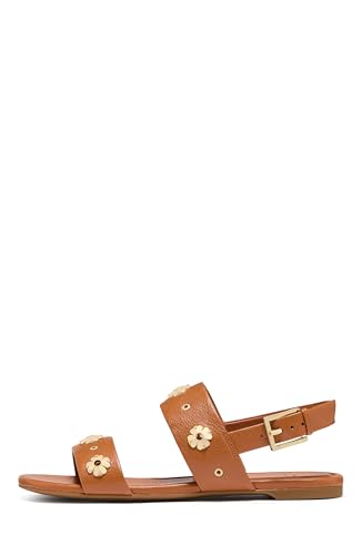 kate spade new york Spade Flower Stud Pebbled Leather Flat Sandal