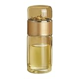 Kaeltsyn Tazza portatile per tè con sistemi di filtraggio Bottiglia in vetro borosilicato a doppia parete per microonde lavastoviglie Accessorio per tè a doppia parete