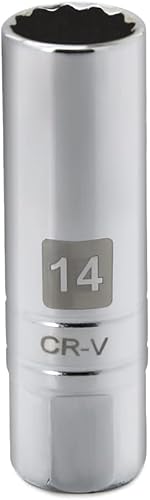 A ABIGAIL Bujía magnética de pared delgada de 0.55 pulgadas de 38 pulgadas, enchufe de bujía de 12 puntos compatible con motocicleta, automóvil,