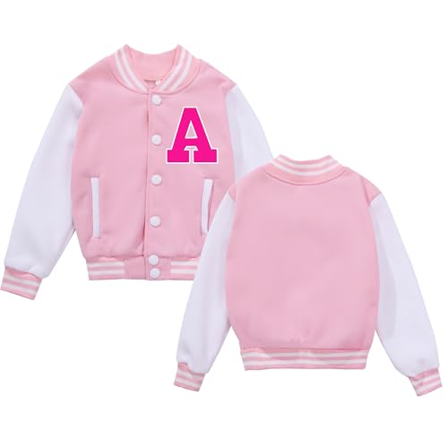Image of BAICAIYU Kids Baseball Jackets Boys and Girls Varsity Coat Buttons Cardigan Letter Sport Letterman School Jacket