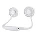 Labuduo Ventiladores Colgantes de plástico, Ventilador de Fragancia de diseño de línea retorcida única giratoria de 360 ​​Grados, tecla de Piano Circular Micro USB para Viajes, Deportes,(White)