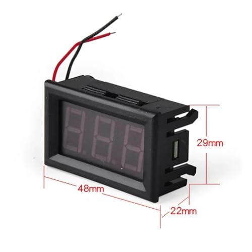 Voltmètre LED DC 4.7-30V bleu haute précision pour auto et moto - 5