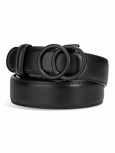 MILORDE Womens Ratchet Leather Dress Belt - Customizable Fit,Fashion & Classic Designs for Dress and Casual 1 1/5"2