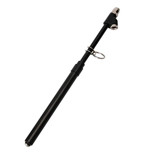 Image of MEASUREMAN Heavy Duty Dual Head Truck Tire Gauge, Solid Brass Body, Black Painting, Aluminum Slide, with Hook, Range 10-150psi /kpa