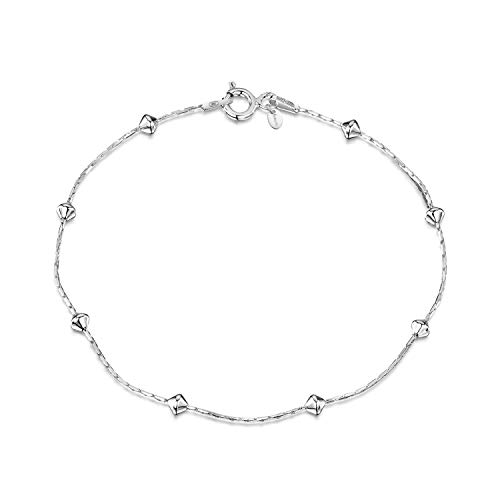 Preisvergleich Produktbild Amberta 925 Sterlingsilber Armkette - Schlangenkette mit Kügelchen Armband - 1 mm Breite - Verschiedene Längen: 18 19 20 cm (19cm)