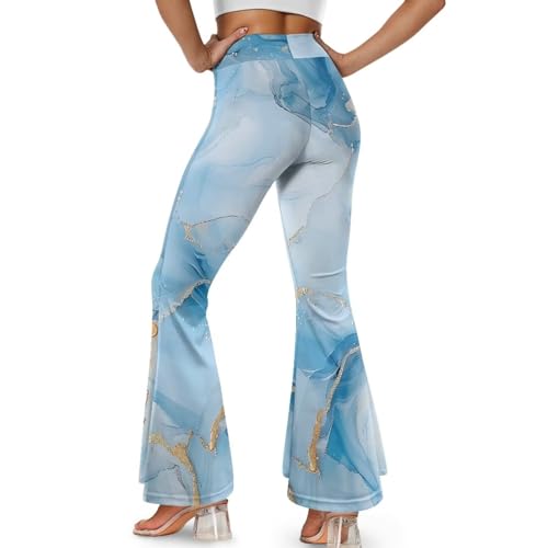 Spowatriy Calça feminina de ioga de cintura alta com fenda e controle de barriga para treino, crosso