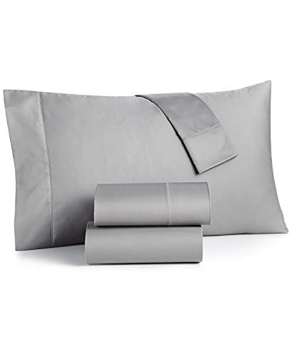 Charter Club Damask Solid 550 Thread Count Supima Cotton 4 Piece Queen Sheet Set Smoke