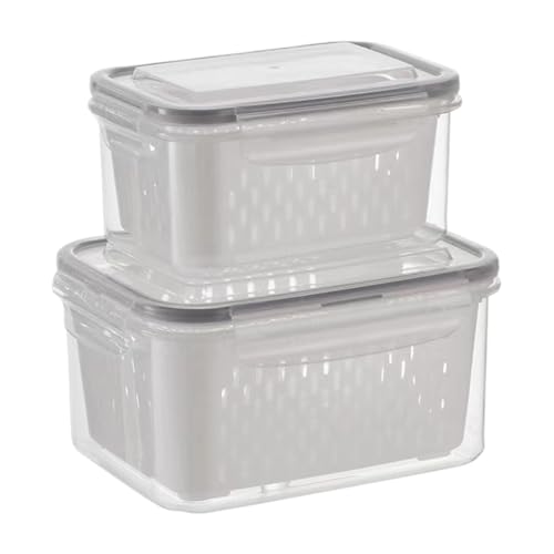 Genérico Contenedores De Alimentos,2 Piezas Cubetas Estancas - Contenedores Apilables Para Conservar Productos Con Colador Extraíble | Para Masa Albóndigas Cocina Picnic