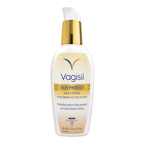 Vagisil Itch Protect Daily Creme with Prebiotic Oatmeal, Fragrance-Free Protective Formula with Shea Butter and Sunflower Oil, pH Balanced Fast-Absorbing Moisturizer, Hypoallergenic, 2 oz