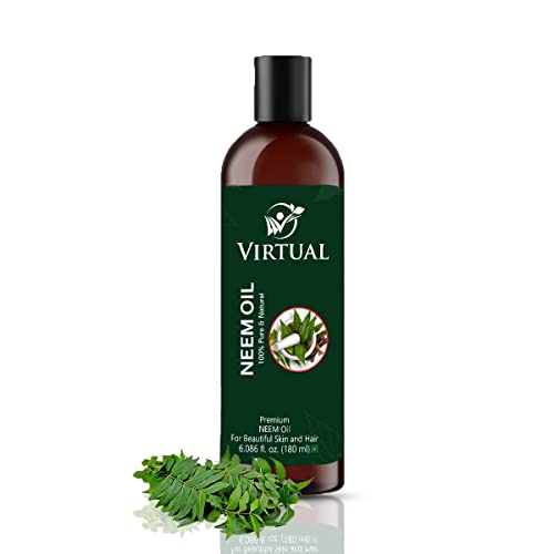 Image of VIRTUAL Pure & Natural Neem Oil For Skin, Face and Hair Care (180 ml)-Pack of 2