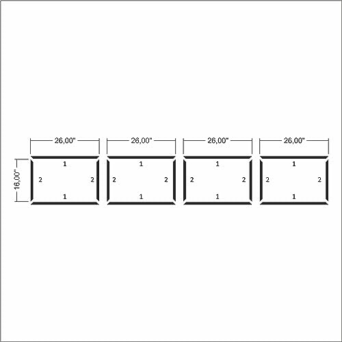 Birdeco Vorgefertigtes Wandform-Set, fertig zum Zusammenbauen, Verkleidungspaneele, installiert mit Klebstoff, vorgeschnittene Zierleiste für Innenwände, Heimwerken (4 Rahmen, nicht abziehen und