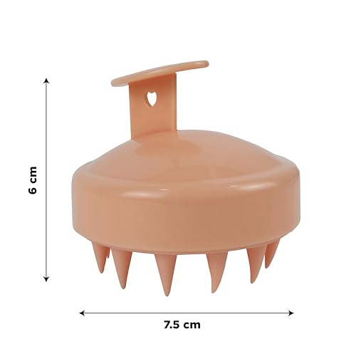 Image of NFI essentials Hair Comb Brush Head Scalp Massager Scrubber, Adults Children Thick /Thin Hair, Mold-Free Solid Silicone for Healthy Hair Growth Dry Scalp Dandruff (Orange)