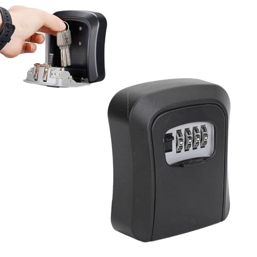 EALRIDV Caja de llaves con código, soporte para llaves de acero inoxidable, gran capacidad y alta seguridad para uso en interiores y exteriores, adecuado para tarjetas bancarias y objetos pequeños