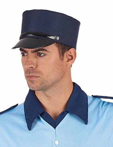 DEGUISE TOI - Képi bleu gendarme adulte - Képi - Taille Unique - Bleu - Accessoires pour déguisement - 100% Polyester - - Carnaval