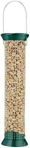 Droll Yankees New Generation Peanut Feeder, Wild Bird Feeder, 13-Inch, 1 lb Nut Capacity,Green